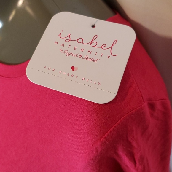 Isabel Maternity by Ingrid & Isabel Women's Rosey Pink Ruched Front Tshirt Dress - Picture 5 of 5
